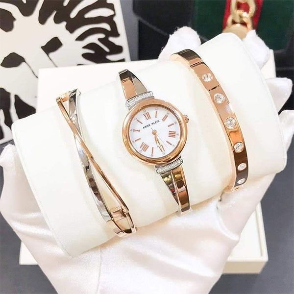 Mua Đồng Hồ Anne Klein AK/2245RTST K&egrave;m Lắc Tay M&agrave;u Demi Nữ, ch&iacute;nh h&atilde;ng Mỹ, Gi&aacute; Tốt